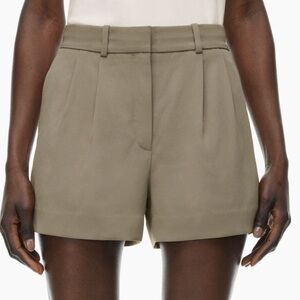 Aritzia Pleated Taupe Shorts Size 10